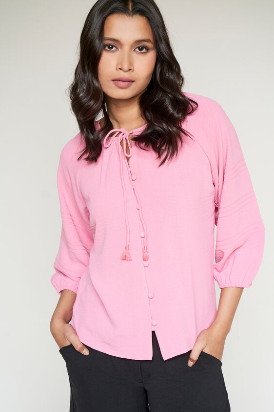Rose Pink Solid Straight Top, Rose Pink, image 1